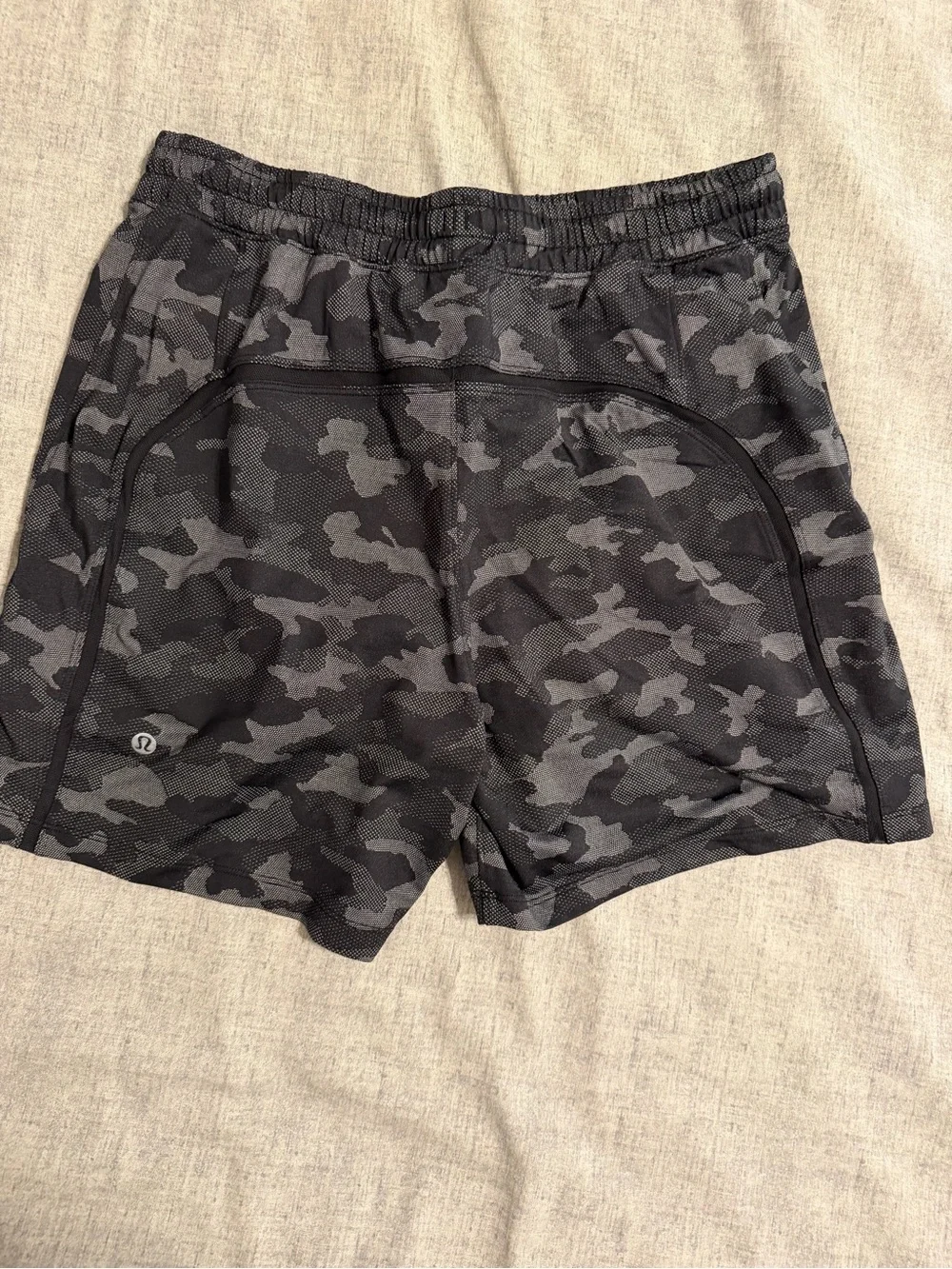 lululemon athletica Men's Black and Gray Camo Training Shorts